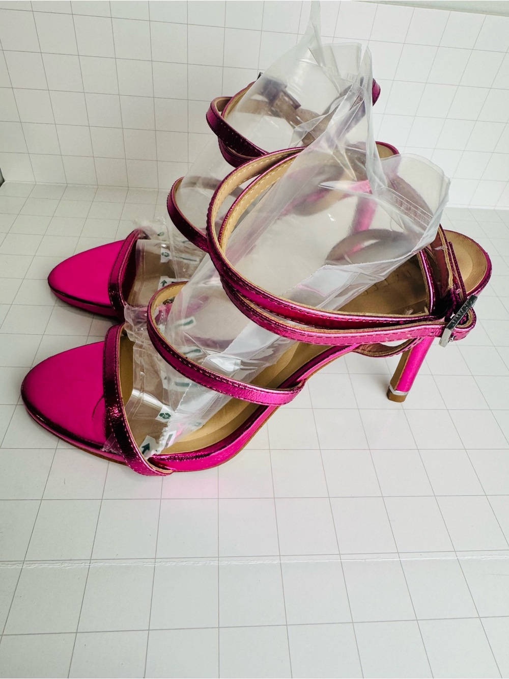 Ted Baker Metallic Fuchsia Strappy Stiletto Sandal - Picture 4 of 10